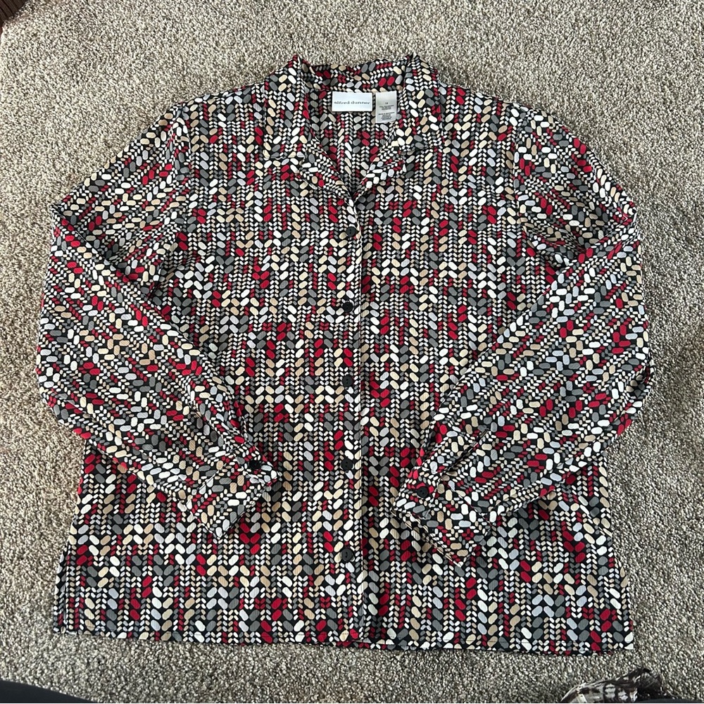 Alfred Dunner Multicolor Patterned Blouse - Picture 5 of 6